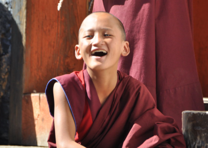 Bhutan Mönch in Ausbildung