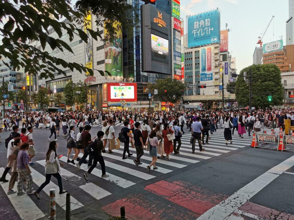 Leben in Japan: Straßenkreuzung in Tokio